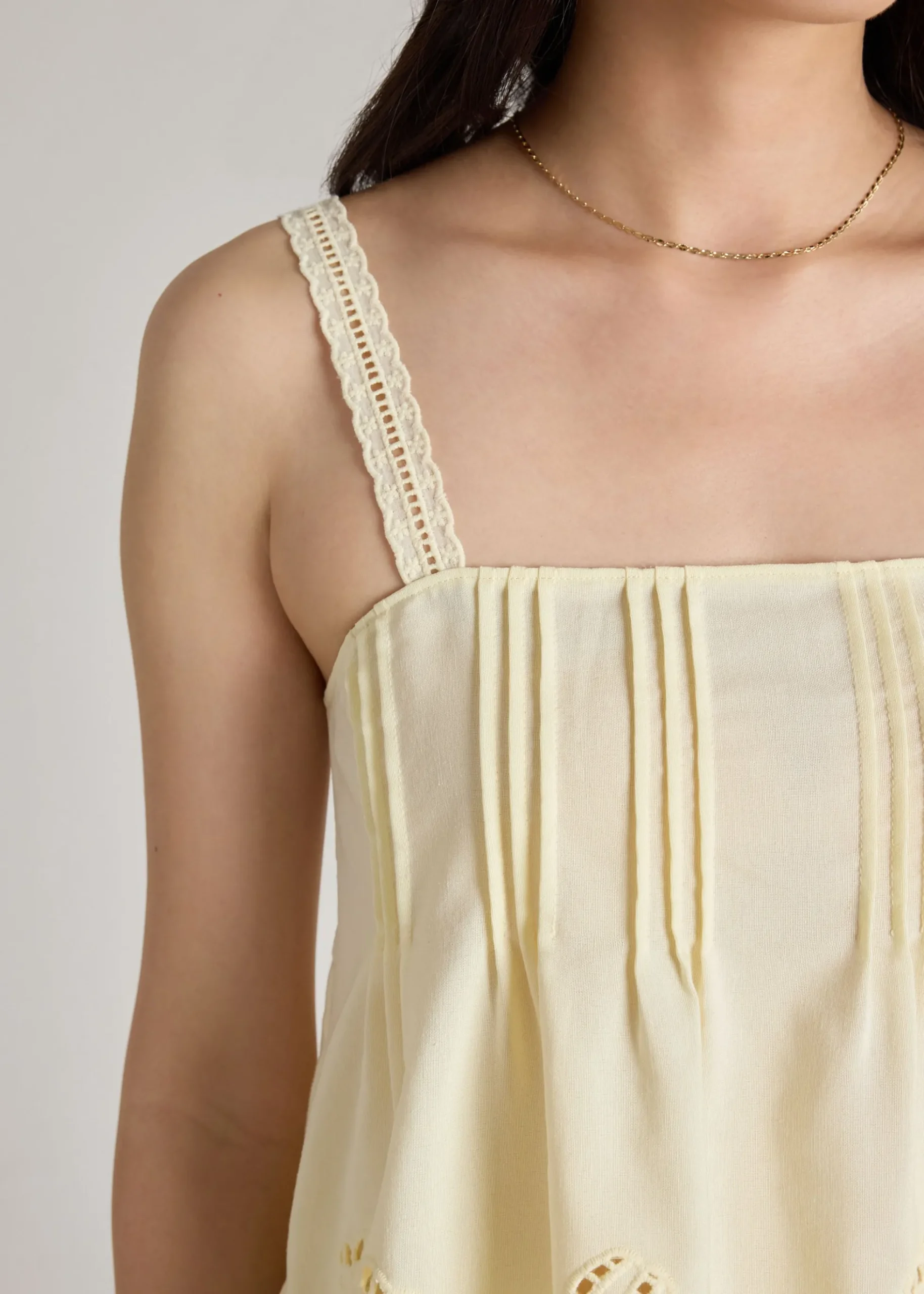 Relaxed Shell Top in Tidal Escape Broderie