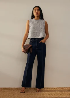 Relaxed Tweed Boxy Shell Top