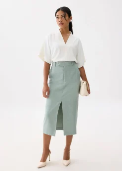 Relaxed V-neck Kimono Blouse