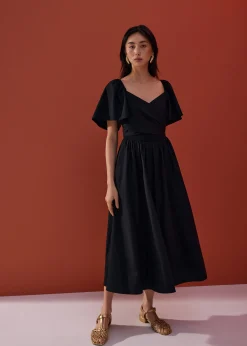 Reversible Bell Sleeve Fit & Flare Midaxi Dress