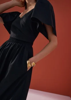 Reversible Bell Sleeve Fit & Flare Midaxi Dress