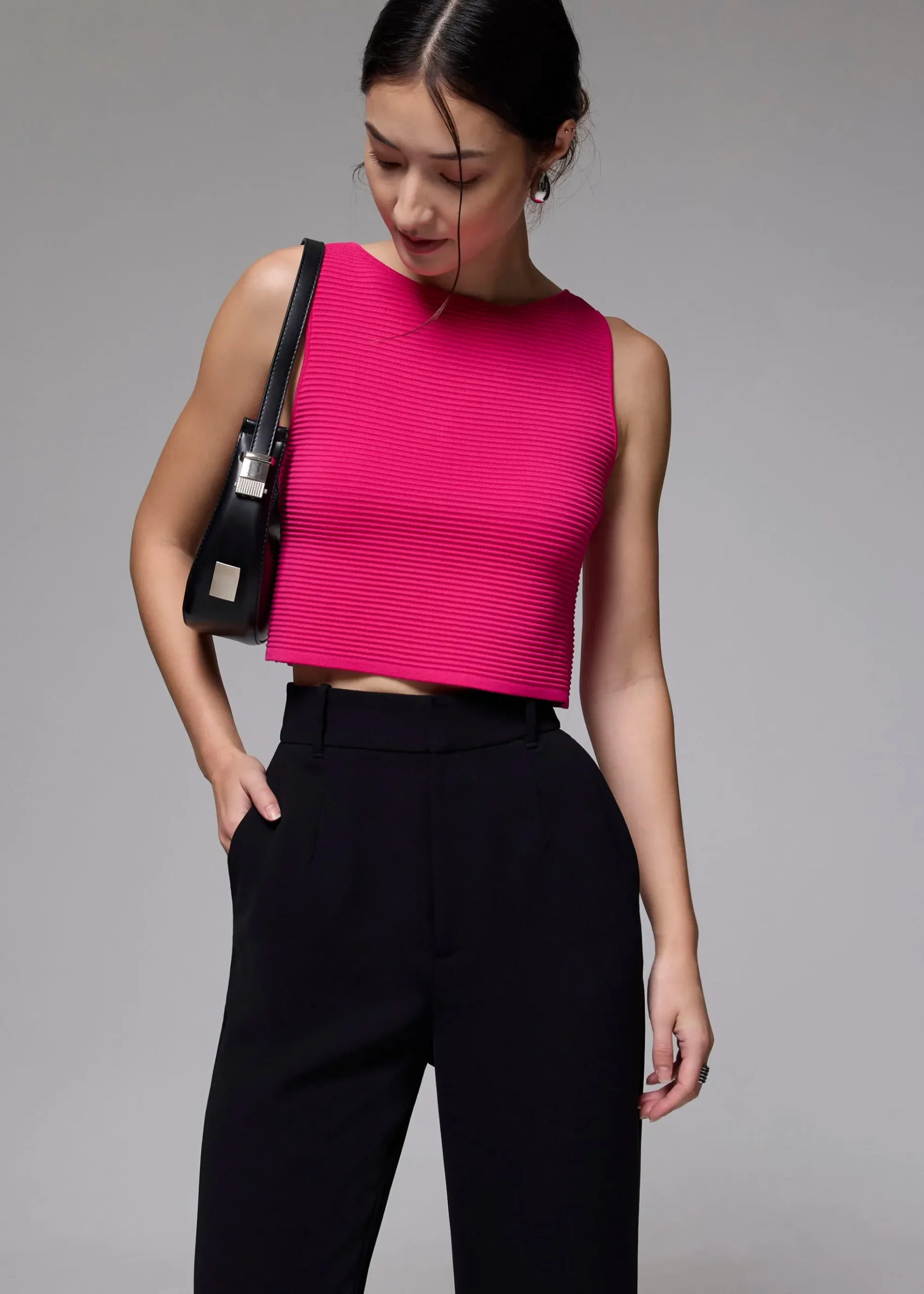 Reversible Boxy Crop Knit Top