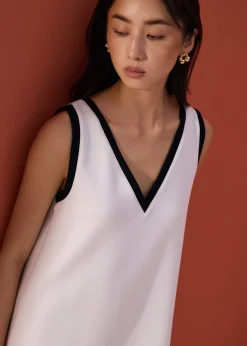 Reversible Contrast Colour Neoprene Shift Mini Dress