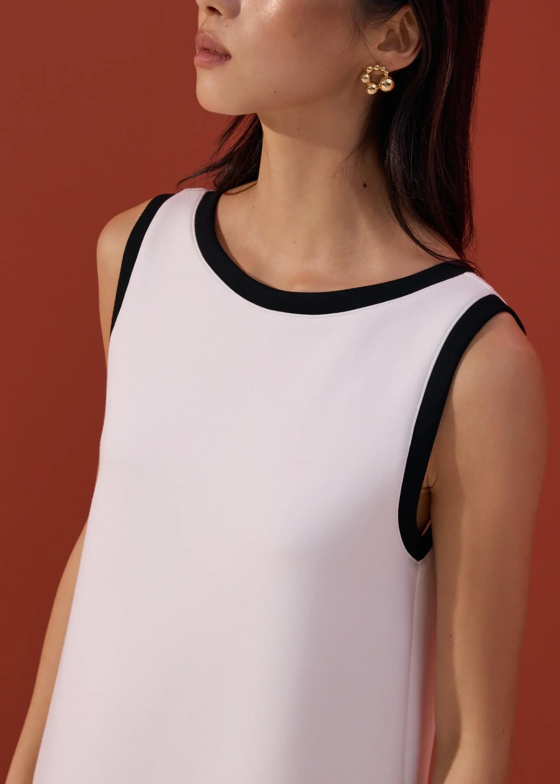 Reversible Contrast Colour Neoprene Shift Mini Dress