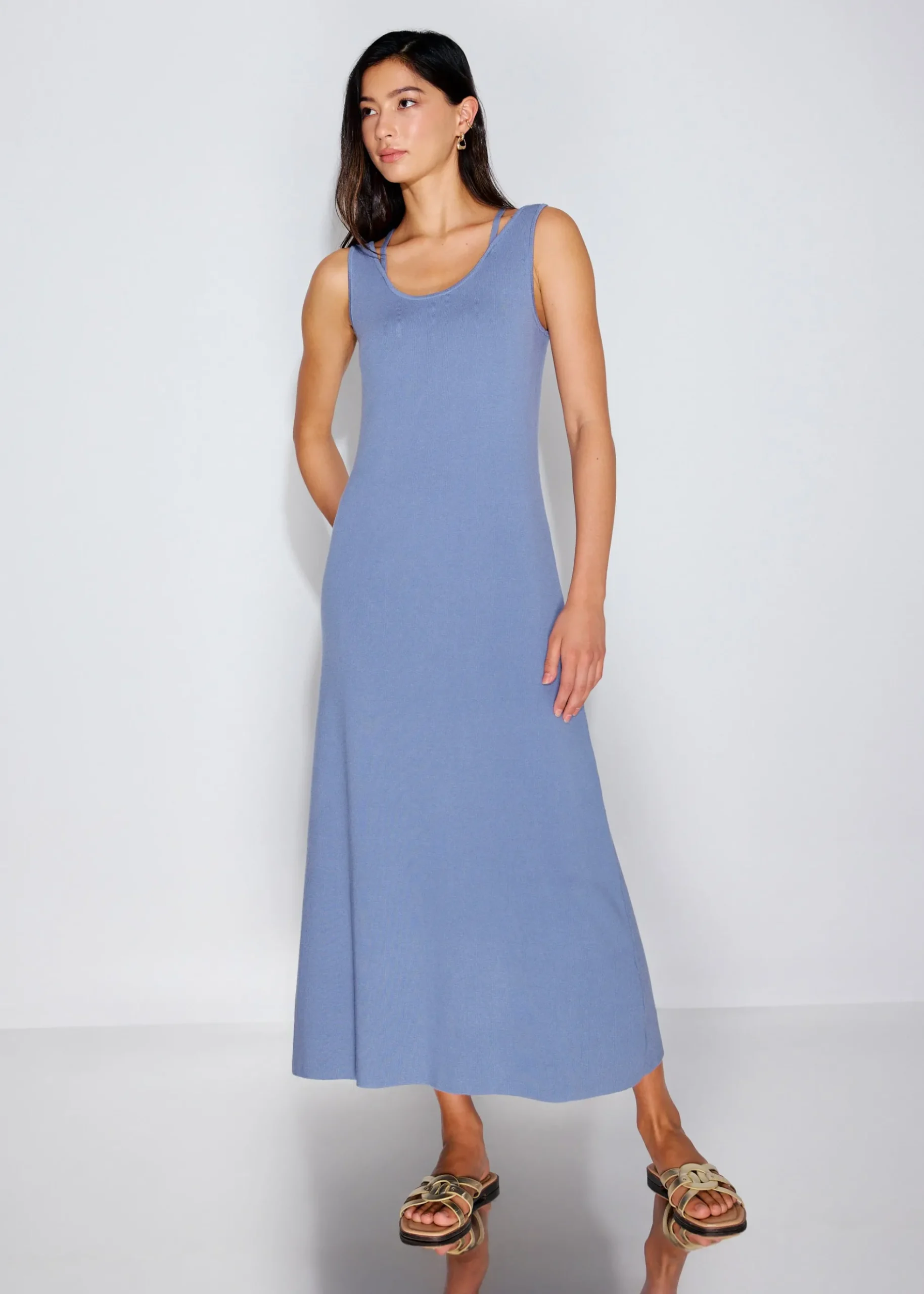 Reversible Knit Column Midaxi Dress