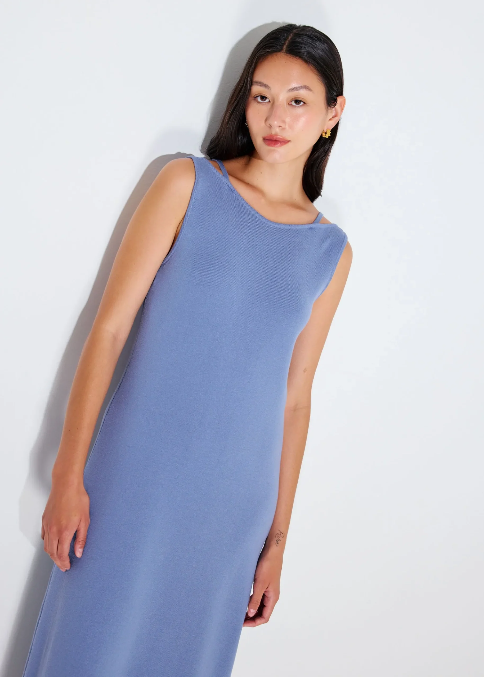 Reversible Knit Column Midaxi Dress