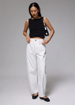 Reversible Pearl Embellished Knit Top