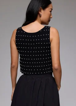 Reversible Pearl Embellished Knit Top