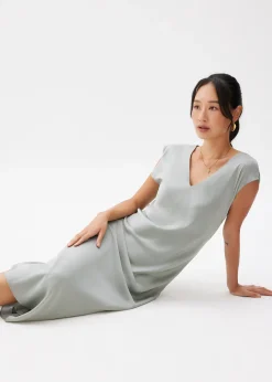 Reversible Satin Shift Midaxi Dress