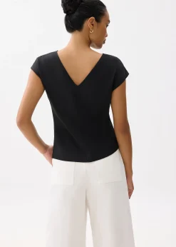 Rhea Boat Neck Drape Blouse