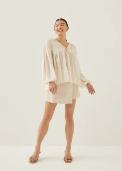 Rhiane Sheer Puff Sleeve Blouse