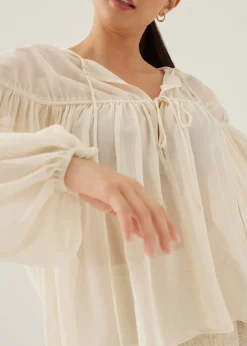 Rhiane Sheer Puff Sleeve Blouse