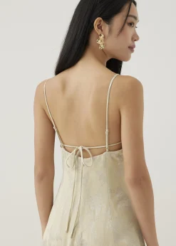 Ria Padded Satin Fit & Flare Dress in Opulent Florals