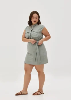 Riana Linen Button Down Dress