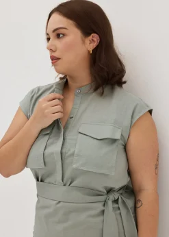 Riana Linen Button Down Dress