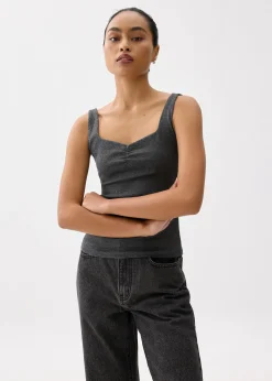 Ribbed Jersey Fitted Camisole Top