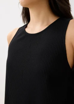 Ribbed Scoop Neck Shift Mini Dress