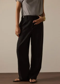Riyo Adjustable Waist Elastic Twill Barrel Pants