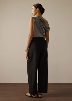 Riyo Adjustable Waist Elastic Twill Barrel Pants