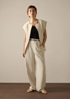 Riyo Twill Round Neck Boxy Vest