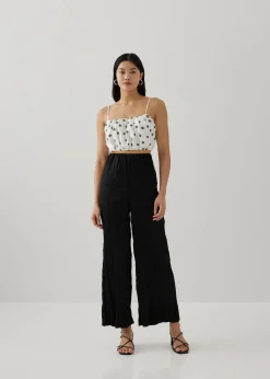 Ronette Elastic Jacquard Ruched Top