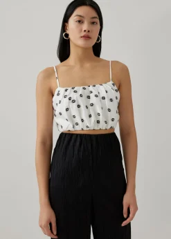 Ronette Elastic Jacquard Ruched Top