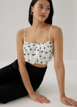 Ronette Elastic Jacquard Ruched Top