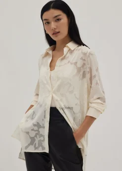 Rosy Lace-Up Collar Shirt
