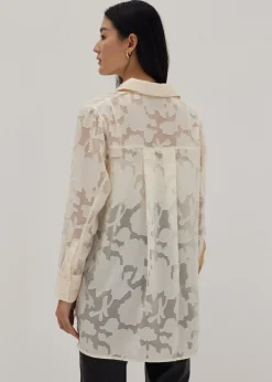 Rosy Lace-Up Collar Shirt
