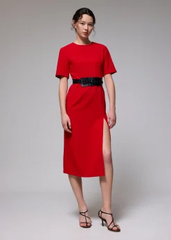 Round Neck Column Midaxi Dress