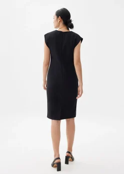 Round Neck Column Midi Dress