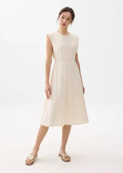 Round Neck Fit & Flare Midi Dress