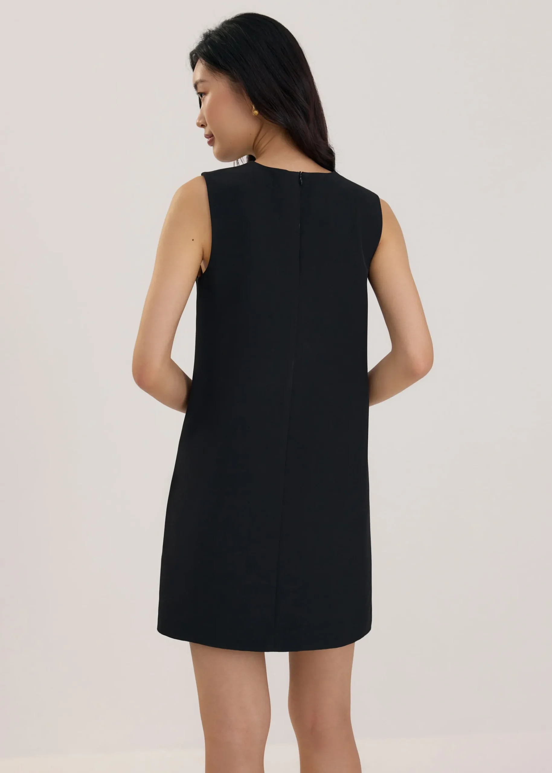 Round Neck Shift Mini Dress