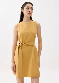 Round Neck Shift Mini Dress