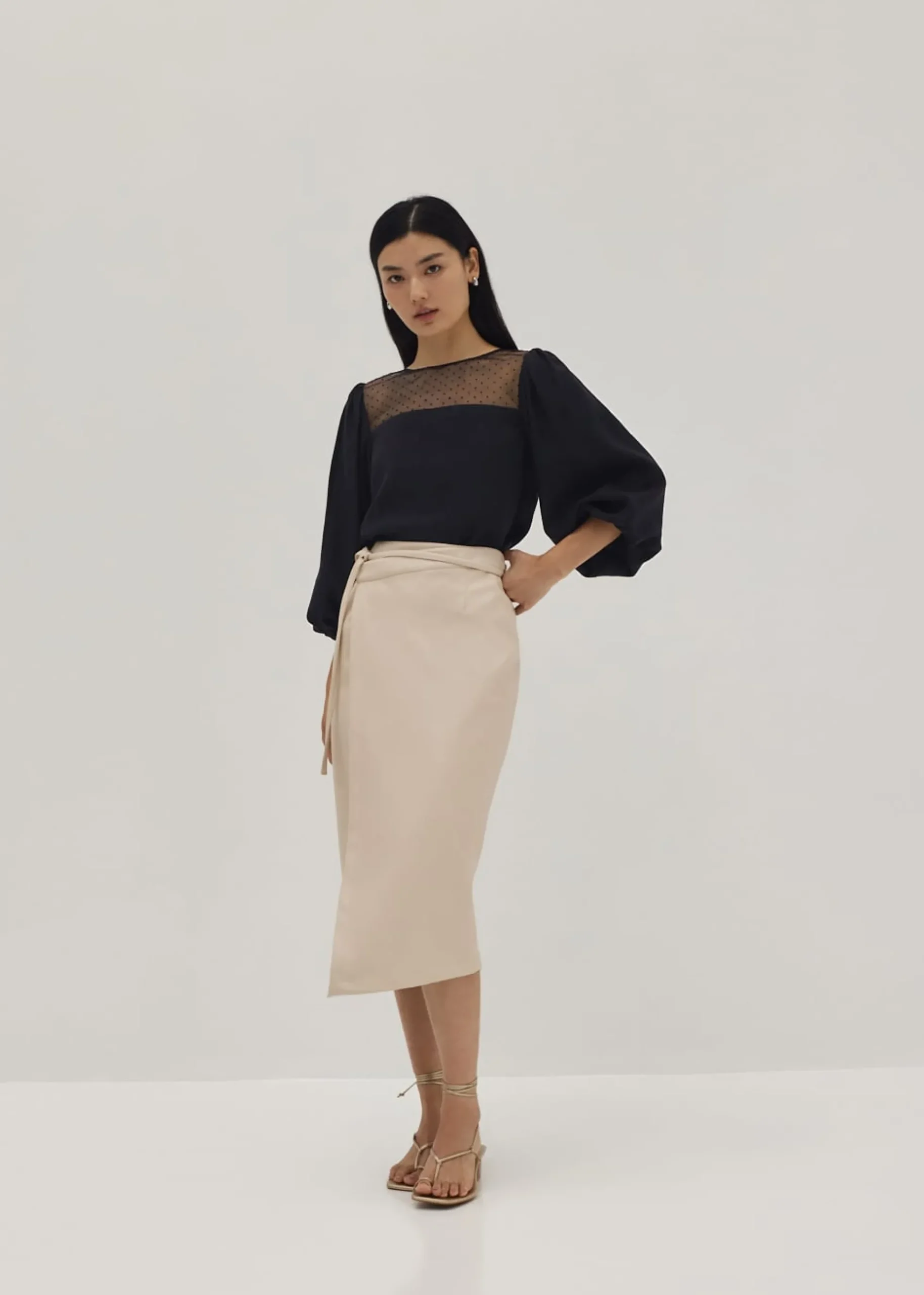 Royce Polka Dot Puff Sleeve Blouse