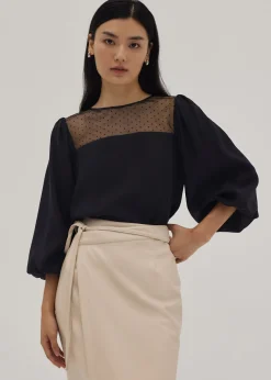 Royce Polka Dot Puff Sleeve Blouse