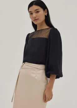 Royce Polka Dot Puff Sleeve Blouse