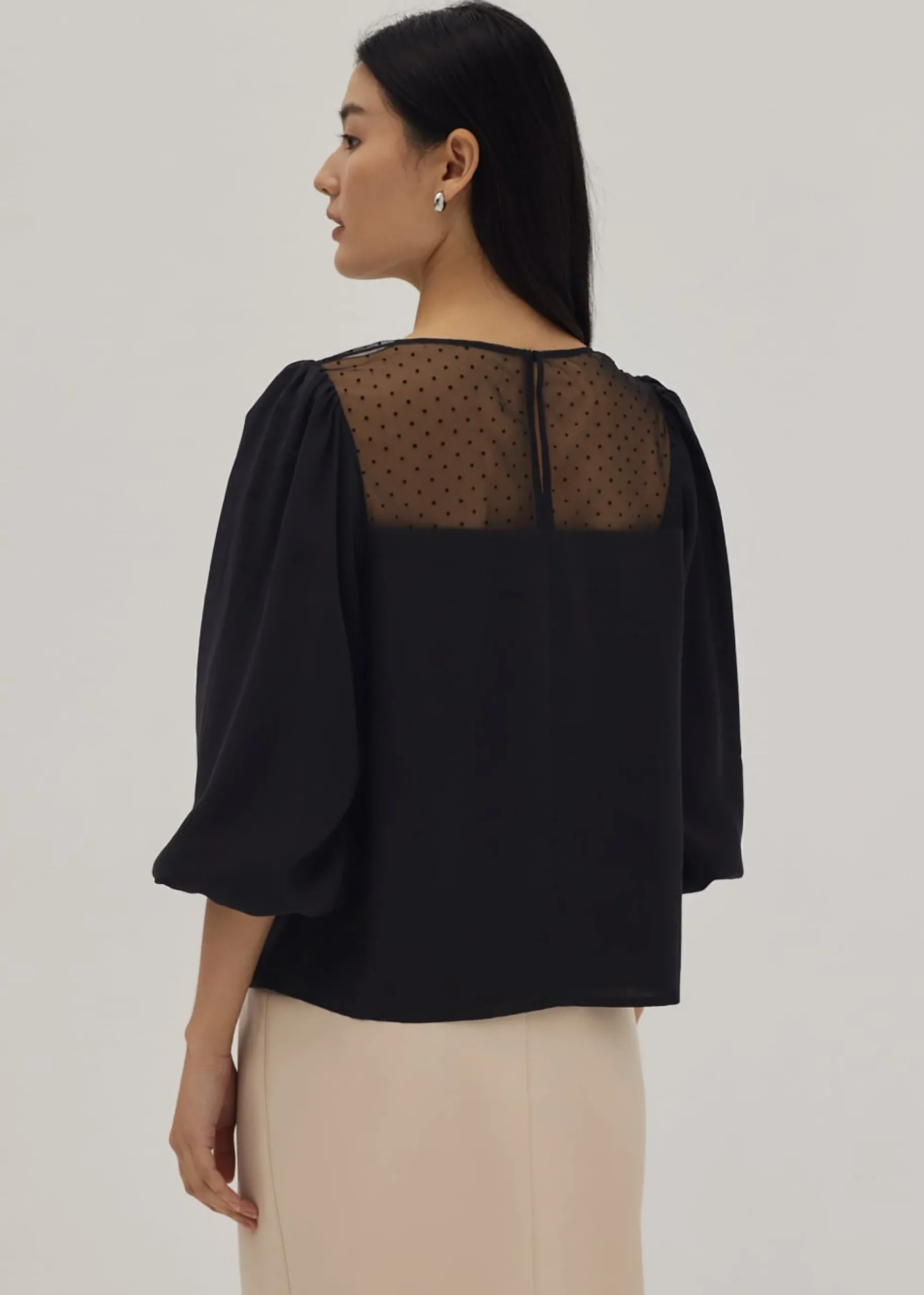 Royce Polka Dot Puff Sleeve Blouse