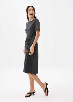 Ruched Shift Midi Dress