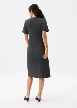 Ruched Shift Midi Dress