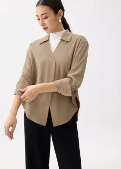 RuchedReady® Ily Notch Collar Blouse