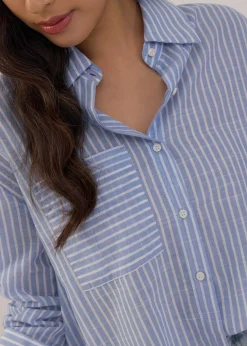 RuchedReady® Oversized Striped Tunic Shirt