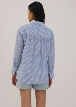 RuchedReady® Oversized Striped Tunic Shirt