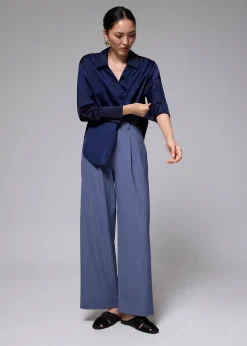 RuchedReady® Satin Notch Collar Blouse