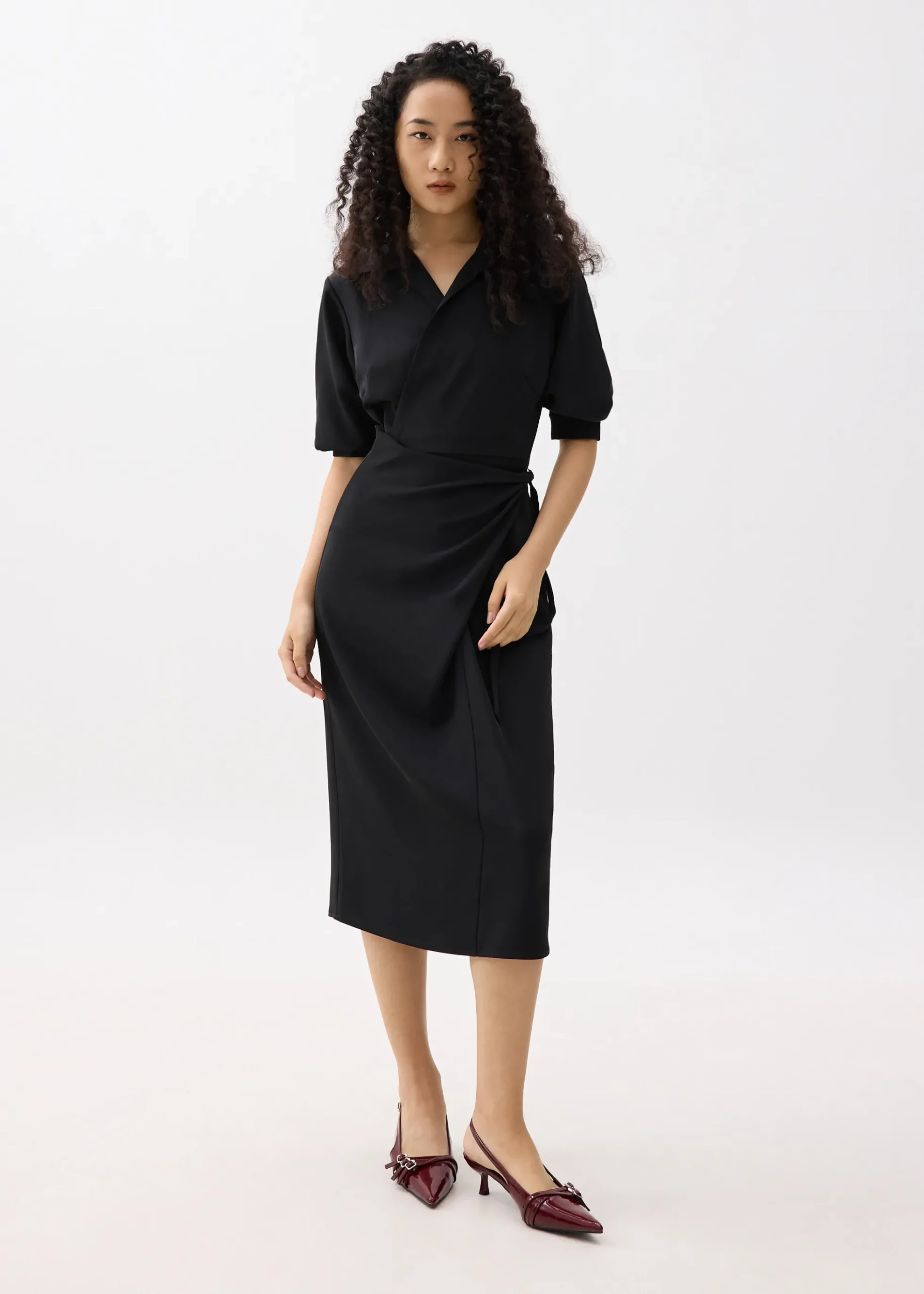 RuchedReady® Xiu Wrap Midi Dress