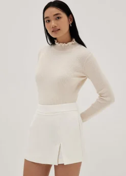 Ruffle Ribbed Knit Top
