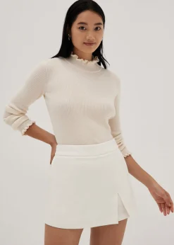 Ruffle Ribbed Knit Top