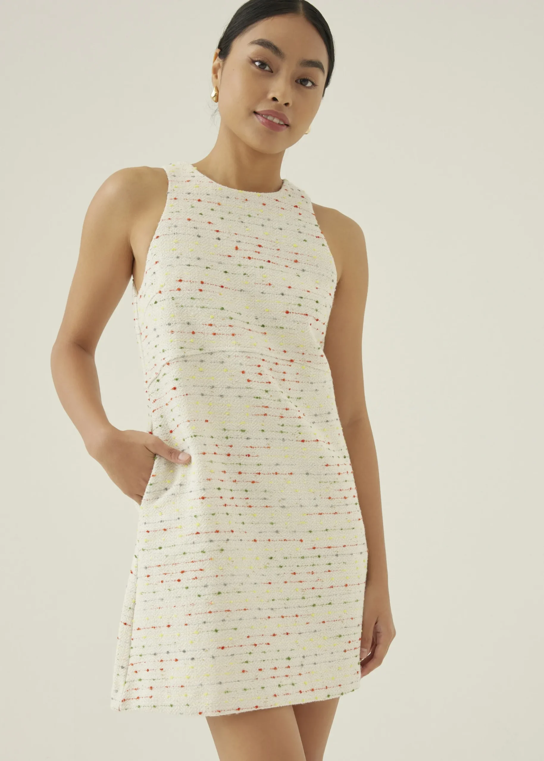 Sabel Tweed Shift Mini Dress