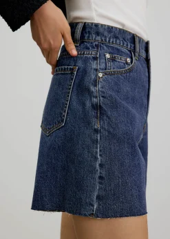 Sana High Waist Fray Denim Shorts