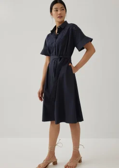 Sansa Openwork Embroidered Shirt Dress